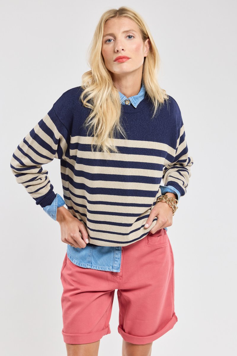 Pull raye - coton