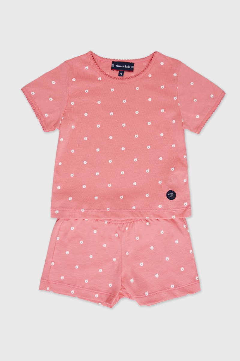 Pyjama short Kids imprime  pommes  - coton leger