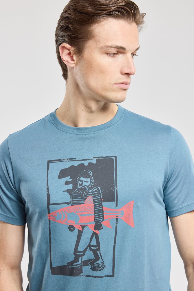 T-shirt serigraphie  Poisson  - coton leger