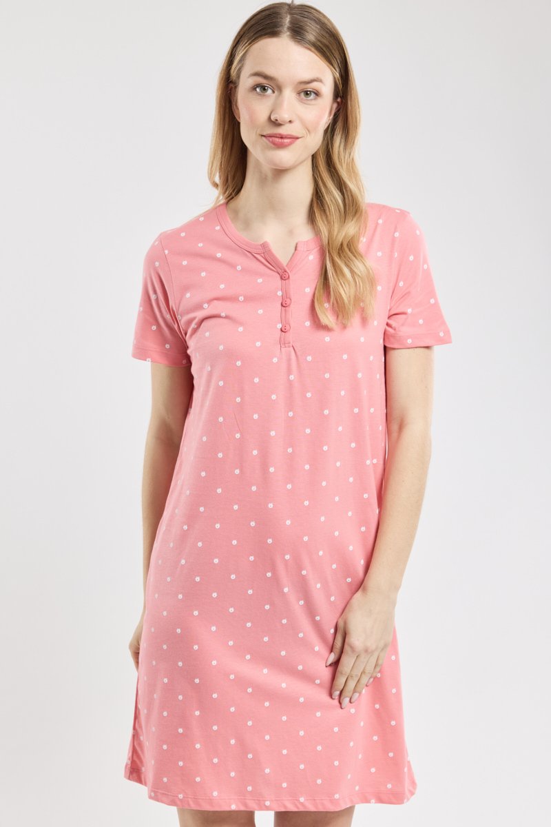 Chemise de nuit imprime  pommes  - coton leger