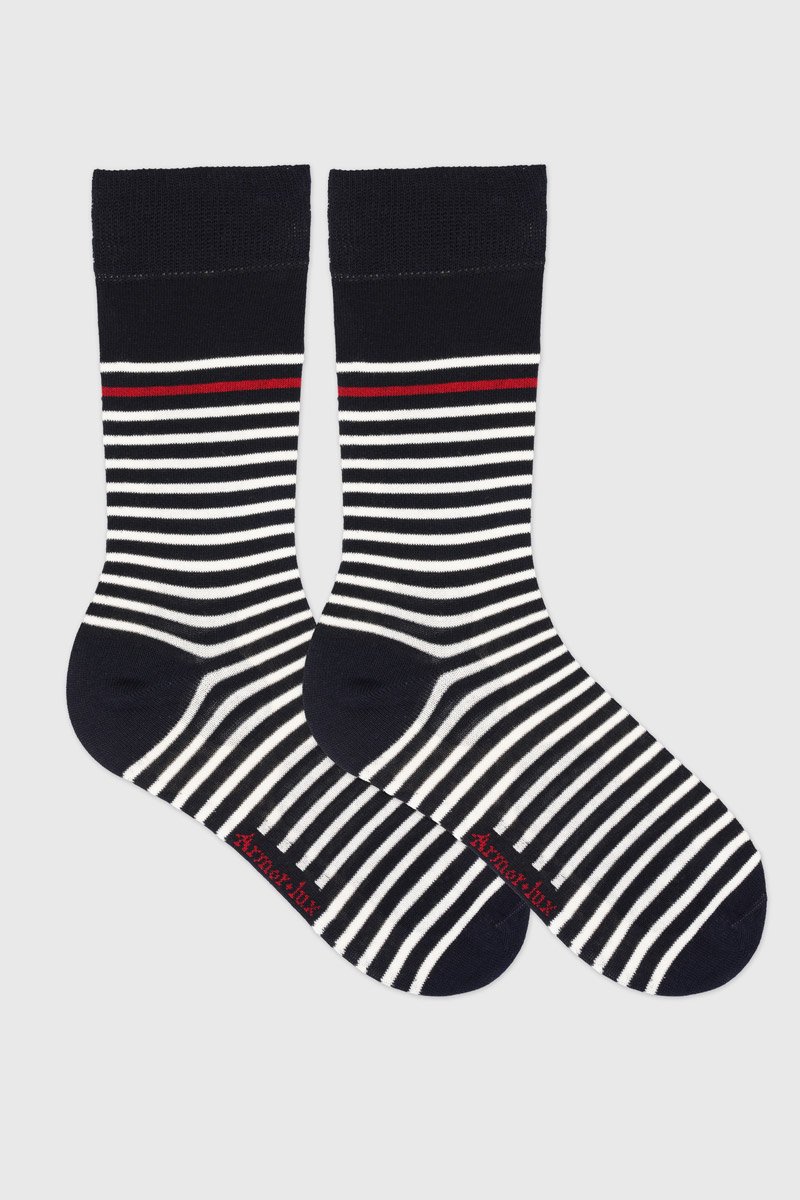 Chaussettes rayees Homme - coton