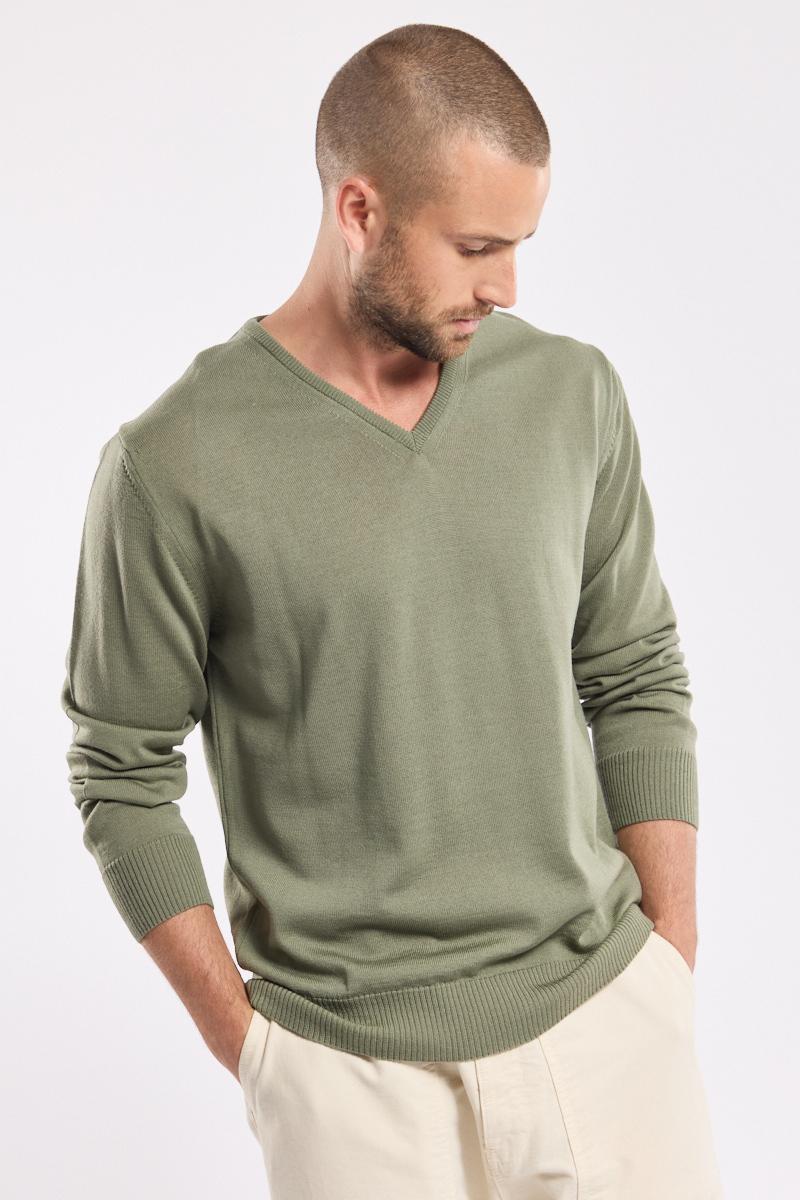 Pull col V Berac - laine