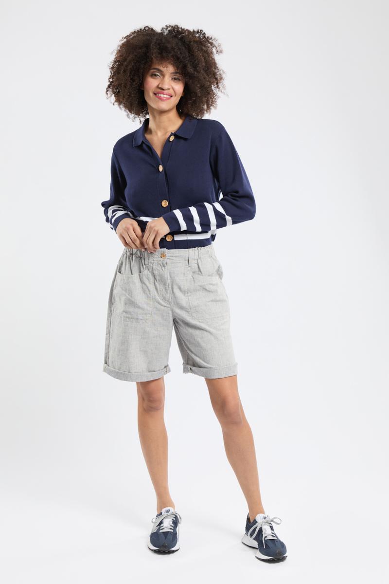 Short elastique - coton lin