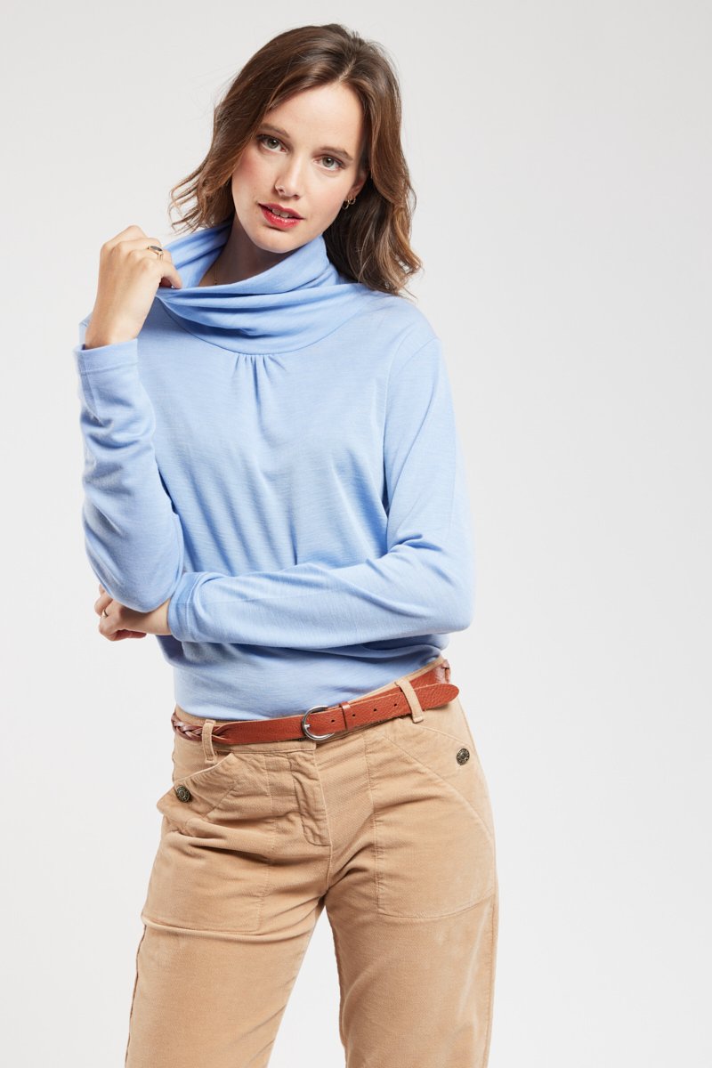 Sous pull col roule - laine et tencel