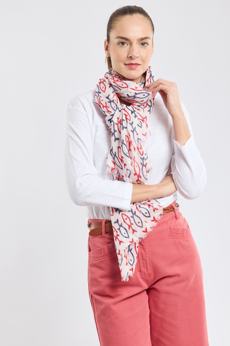 Foulard  poissons  - coton