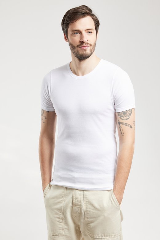T-shirt tricot de peau manches courtes en coton bio