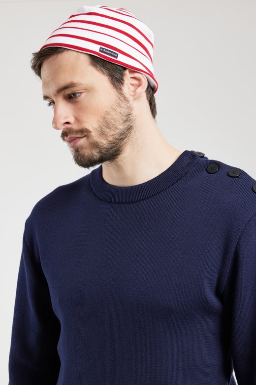 Chapeau-Tendance Bonnet marin en coton Bleu - Accessoires textile