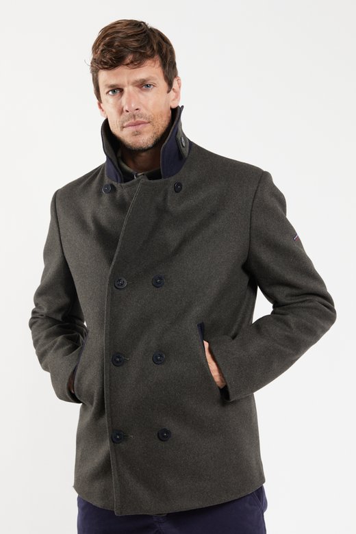 Mens Clothing Coats Short coats Armor Lux Wool Armor-lux Bi-colour Peacoat in Blue for Men 
