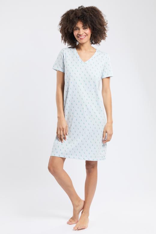 Chemise de nuit  fleurs  - coton leger