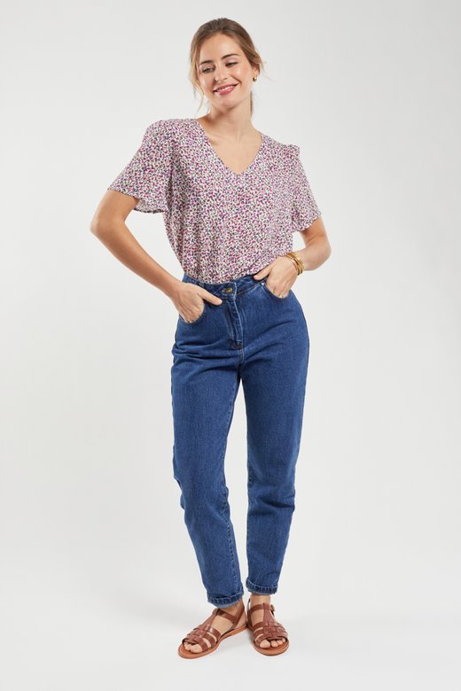 Blouse motifs  petites fleurs 