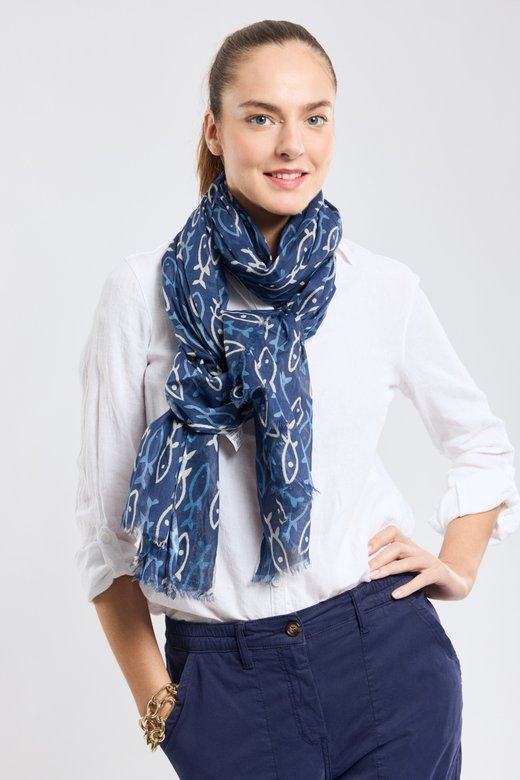 Foulard  poissons  - coton