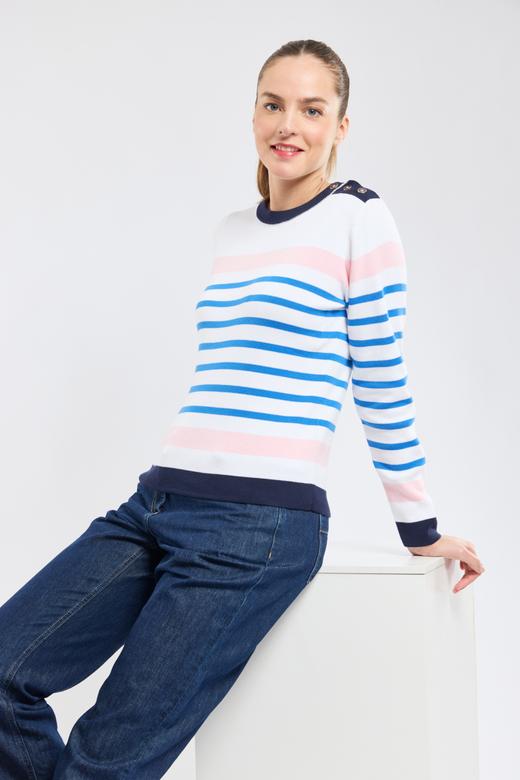 Pull marin bicolore - coton