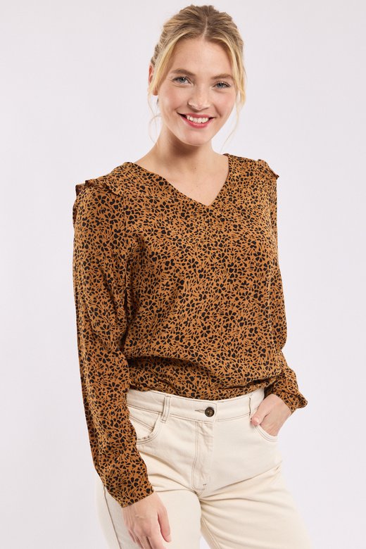 Blouse col V imprimee