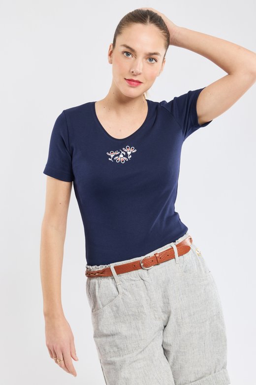 T-shirt  fleur  - coton leger