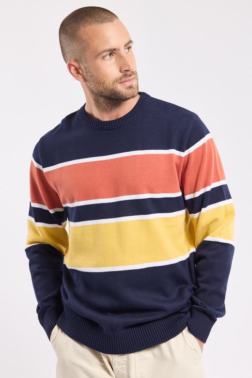 Pull larges rayures - coton