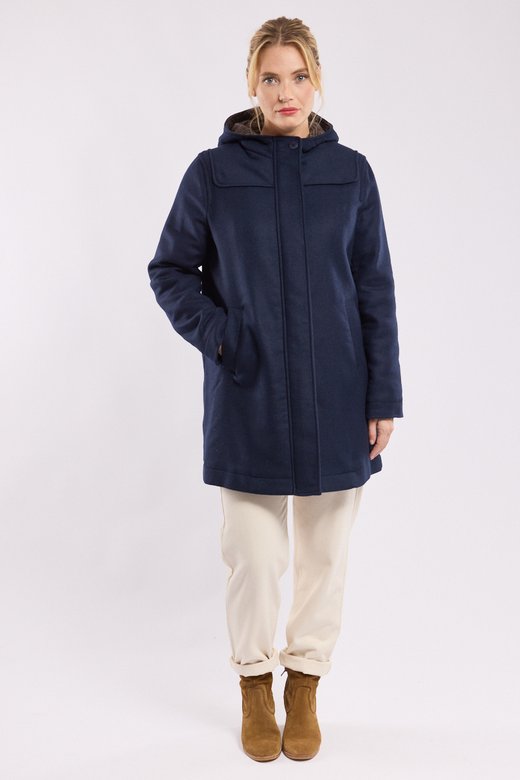 Duffle-coat doublure carreaux - drap de laine