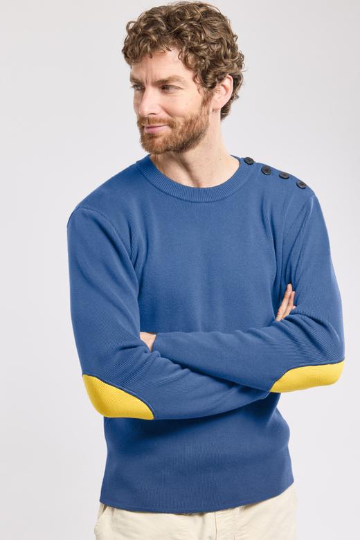 Pull marin avec coudieres - coton