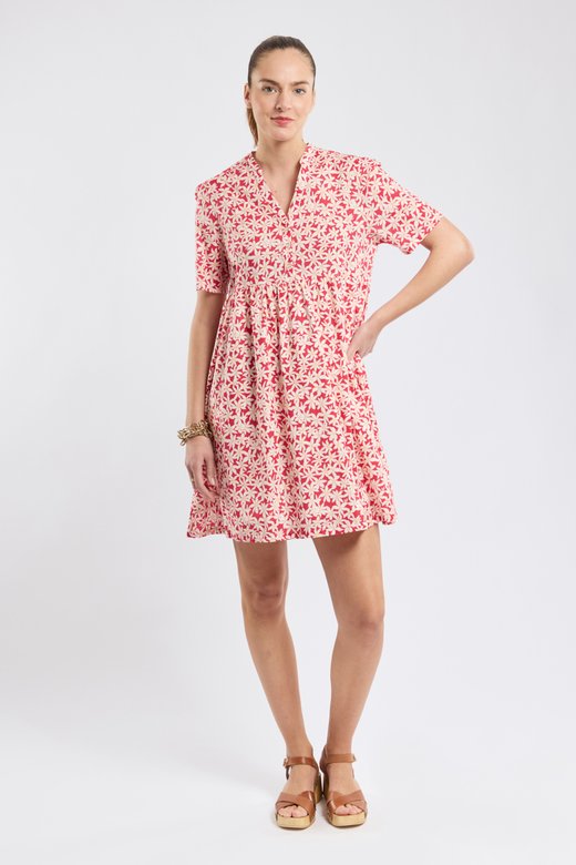 Robe courte fleurie - coton