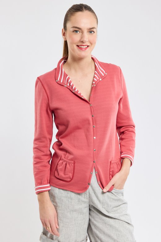 Veste reversible rayee - coton