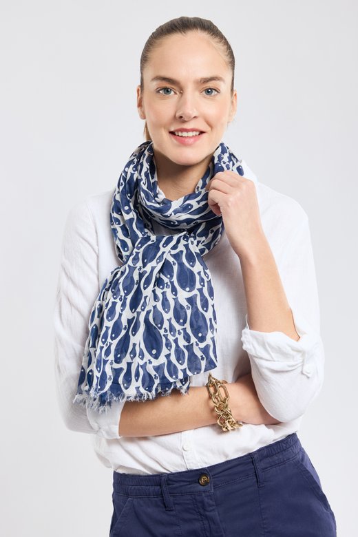 Foulard  poisson  - coton