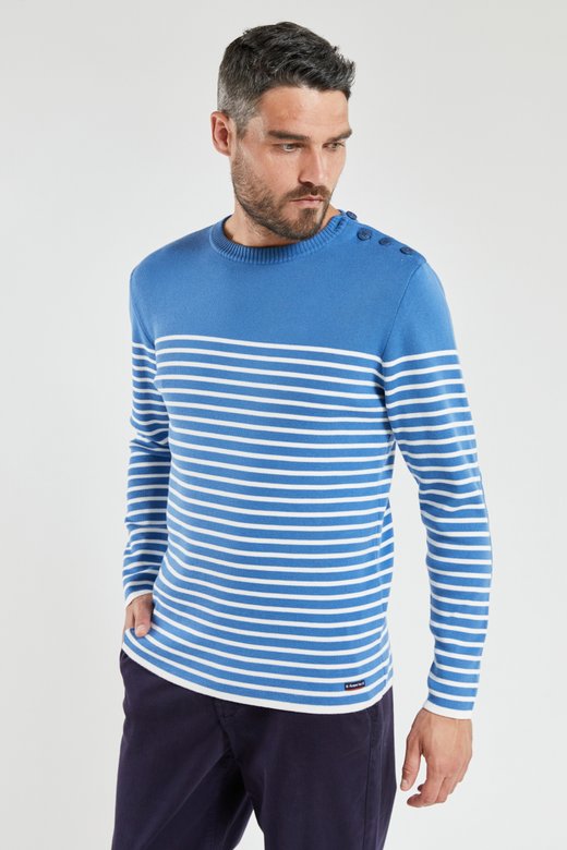 Armor Lux Homme Logo Sweatshirt Bleu