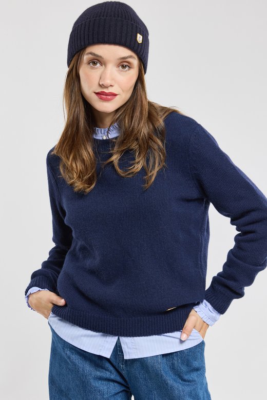 Pull col rond - laine