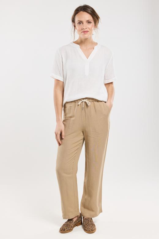 Pantalon coupe large - lin