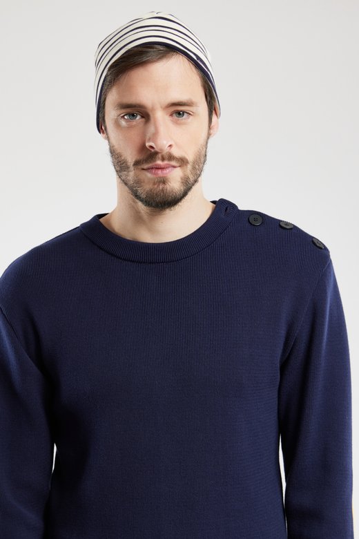 Chapeau-Tendance Bonnet marin en coton Bleu - Accessoires textile